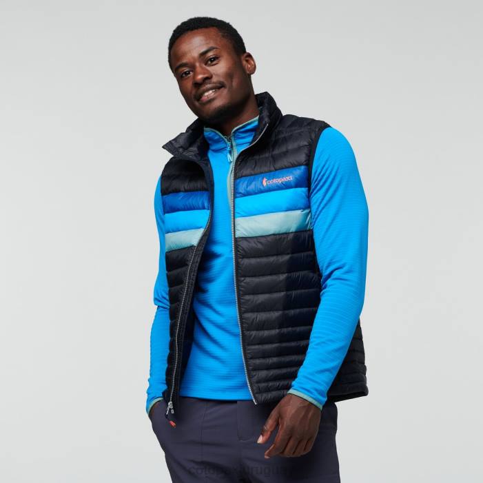 chaleco de plumas fuego hombres Cotopaxi negro/rayas pacíficas 408R125 ropa