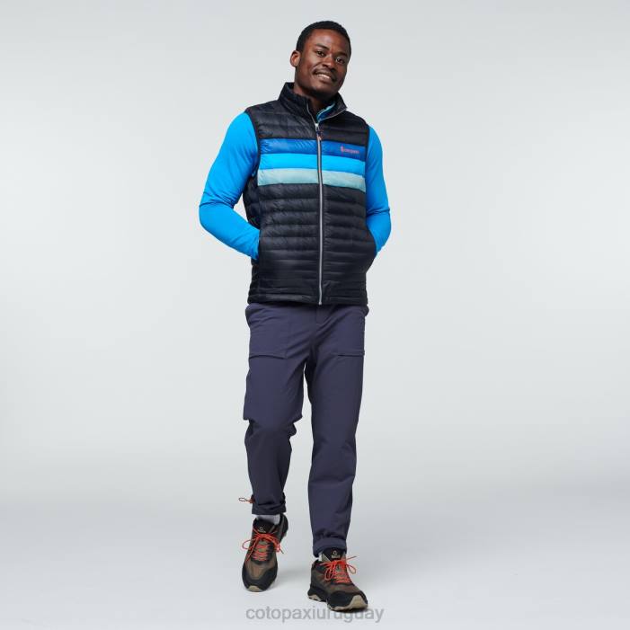chaleco de plumas fuego hombres Cotopaxi negro/rayas pacíficas 408R125 ropa