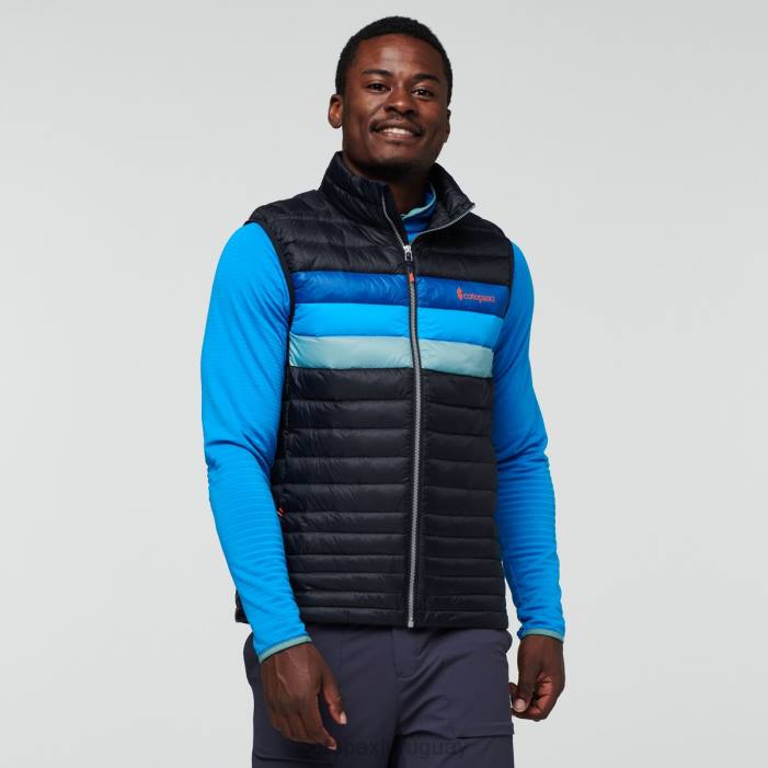chaleco de plumas fuego hombres Cotopaxi negro/rayas pacíficas 408R125 ropa