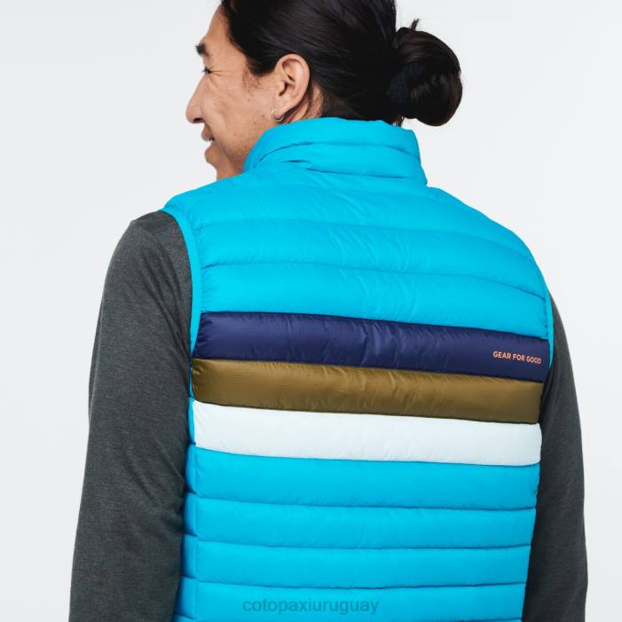 chaleco de plumas fuego hombres Cotopaxi rayas azules minerales 408R132 ropa