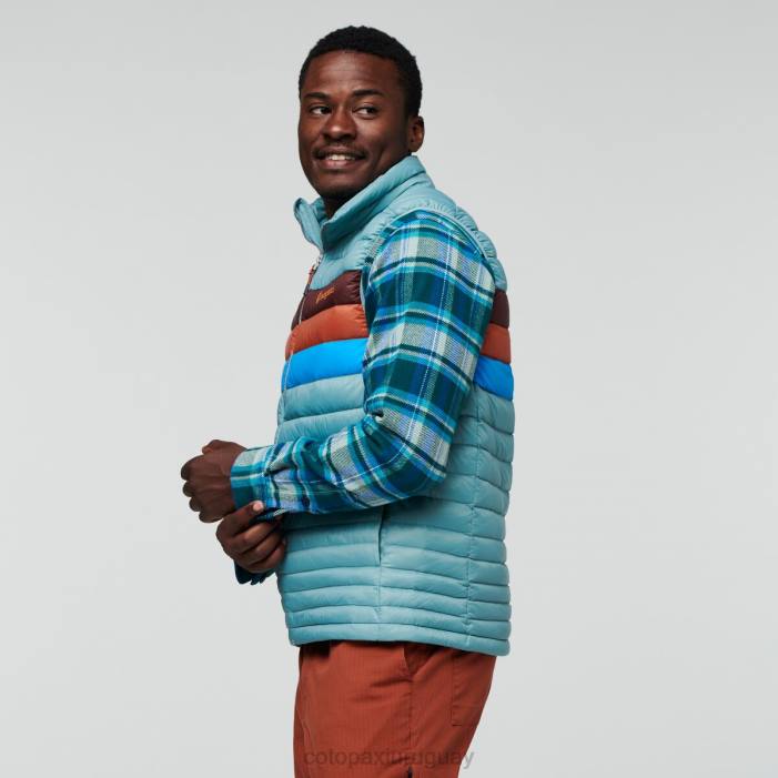 chaleco de plumas fuego hombres Cotopaxi rayas de pasto azul 408R128 ropa
