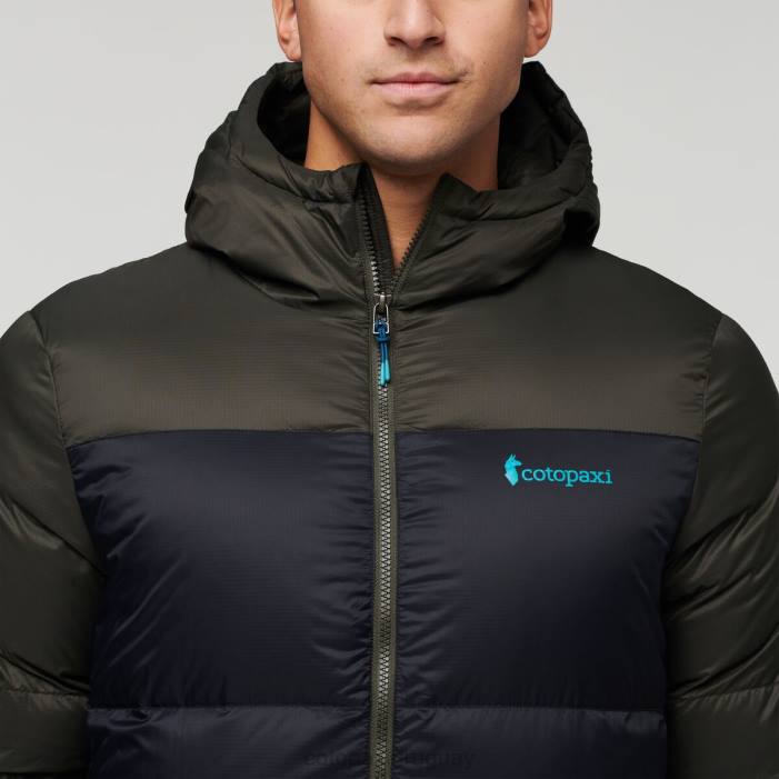 chaqueta solazo de plumas con capucha hombres Cotopaxi hierro/negro 408R93 ropa