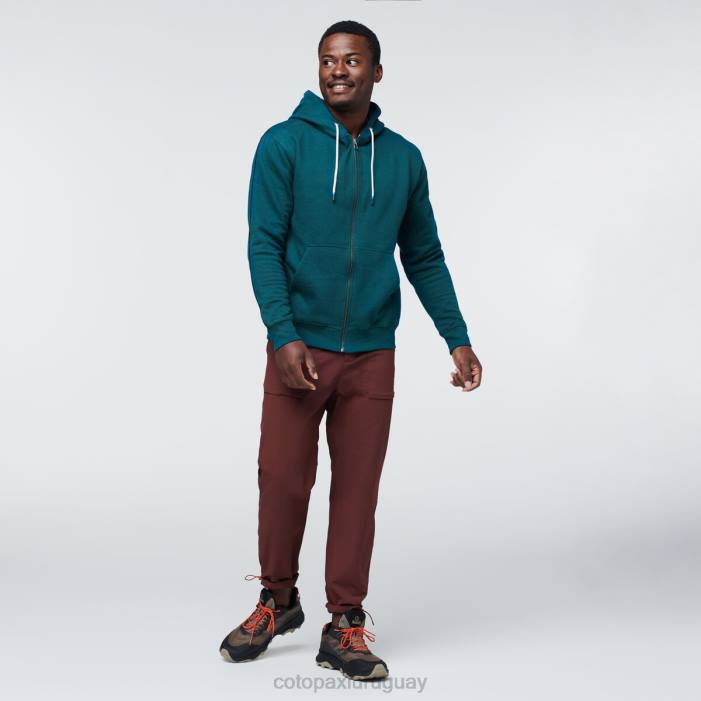 hacer buena sudadera orgánica con capucha y cremallera completa hombres Cotopaxi océano profundo 408R138 ropa