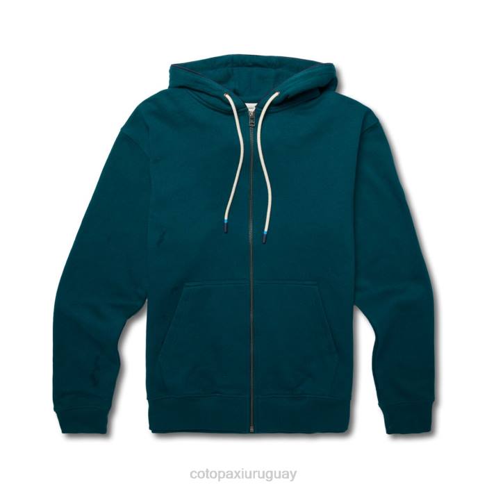 hacer buena sudadera orgánica con capucha y cremallera completa hombres Cotopaxi océano profundo 408R138 ropa