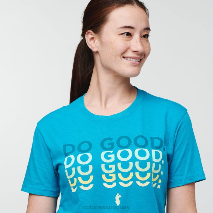haz una buena camiseta repetida mujer Cotopaxi azul mineral 408R69 ropa