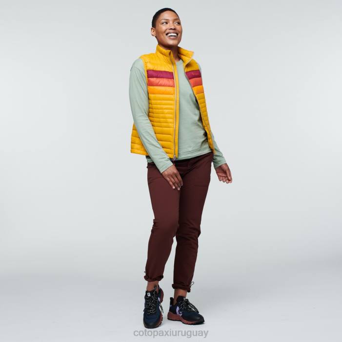 chaleco de plumas fuego mujer Cotopaxi rayas ámbar 408R43 ropa