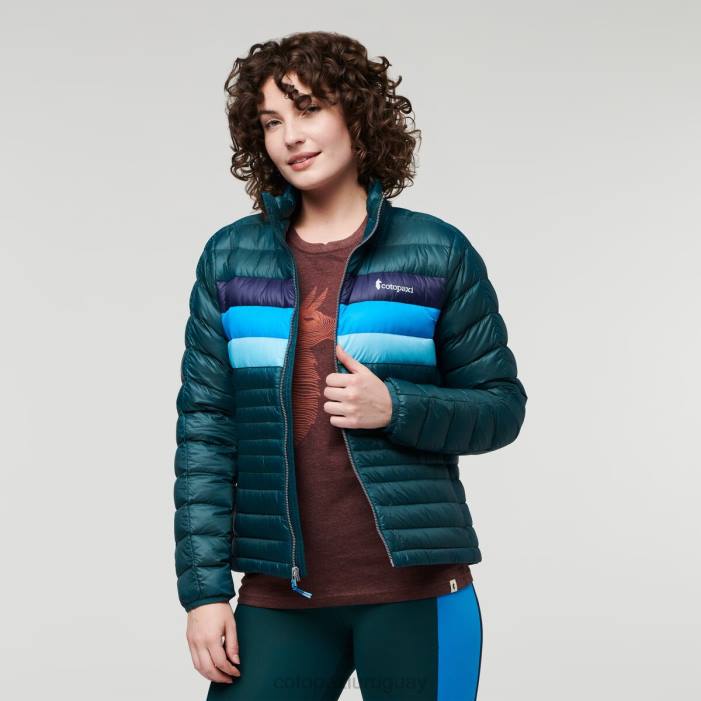 chaqueta de plumas fuego mujer Cotopaxi rayas del océano profundo 408R32 ropa