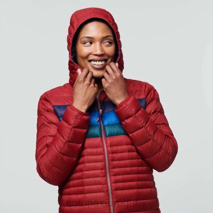chaqueta fuego con capucha mujer Cotopaxi rayas de grosella 408R31 ropa