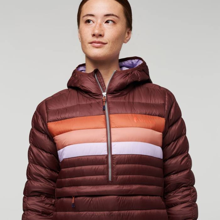 sudadera con capucha fuego down mujer Cotopaxi rayas castañas 408R5 ropa