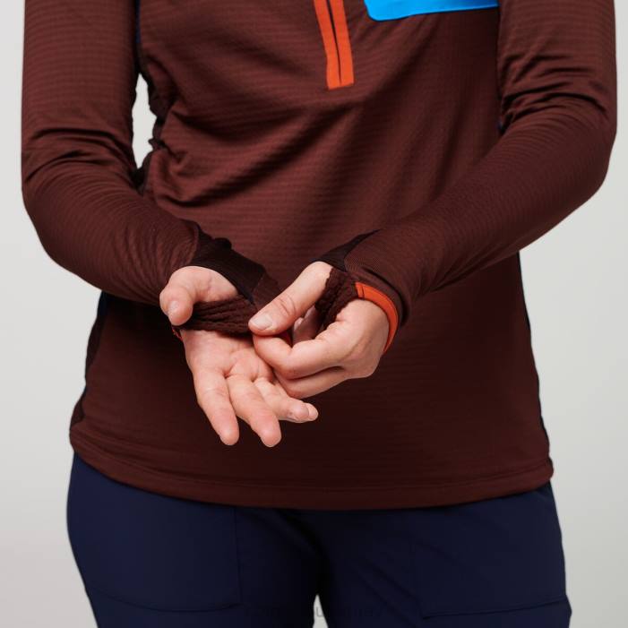 suéter otero de polar con media cremallera mujer Cotopaxi castaño/marítimo 408R24 ropa