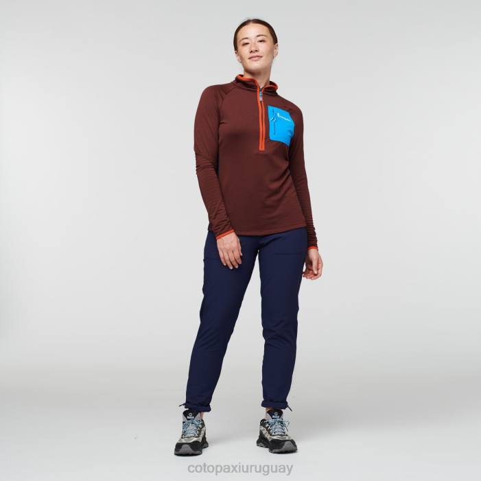 suéter otero de polar con media cremallera mujer Cotopaxi castaño/marítimo 408R24 ropa