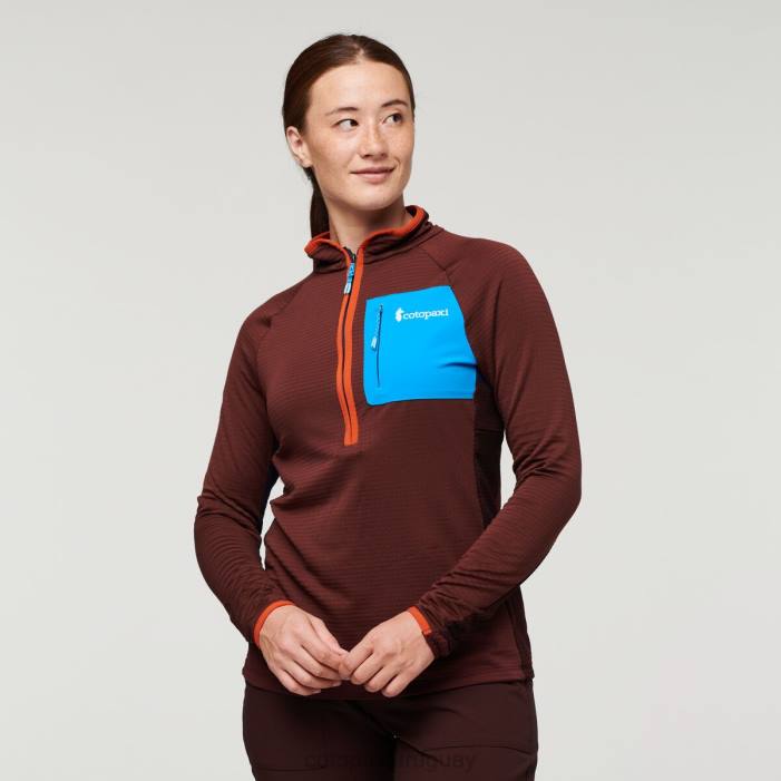 suéter otero de polar con media cremallera mujer Cotopaxi castaño/marítimo 408R24 ropa