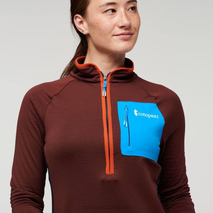 suéter otero de polar con media cremallera mujer Cotopaxi castaño/marítimo 408R24 ropa