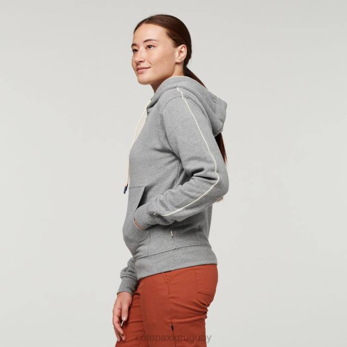 hacer buena sudadera orgánica con capucha y cremallera completa mujer Cotopaxi cuero gris 408R57 ropa