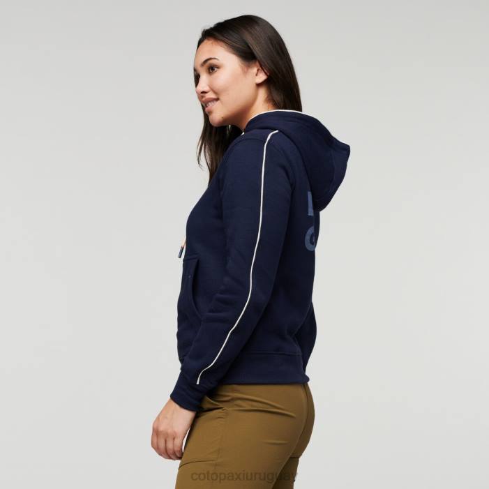 hacer buena sudadera orgánica con capucha y cremallera completa mujer Cotopaxi marítimo 408R58 ropa